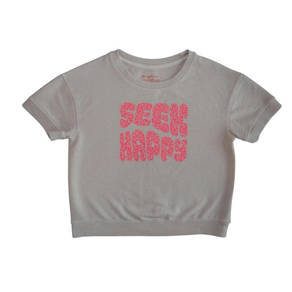 Cat‎ & Jack 'Seek Happy' Graphic Crop Top - Size 6/7
